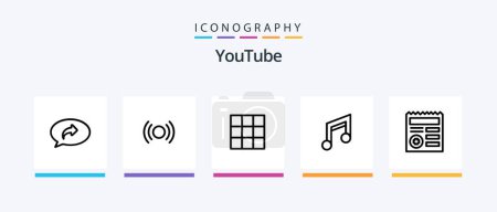 Ilustración de Youtube Line 5 Icon Pack Including basic. ui. essential. basic. document. Creative Icons Design - Imagen libre de derechos