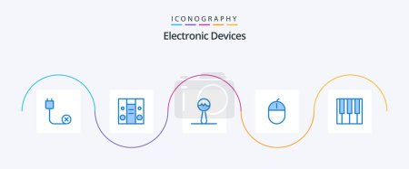 Téléchargez les illustrations : Devices Blue 5 Icon Pack Including music. mouse. instrument. hardware. devices - en licence libre de droit