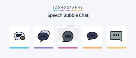 Illustration for Chat Line Filled 5 Icon Pack Including science. chemistry. formula. science. heat. Creative Icons Design - Royalty Free Image