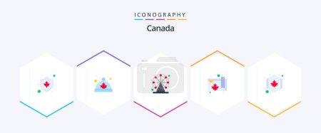 Illustration for Canada 25 Flat icon pack including circle. present. canada. map. canada - Royalty Free Image