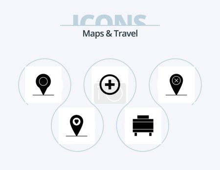 Illustration for Maps and Travel Glyph Icon Pack 5 Icon Design. . regular. location - Royalty Free Image