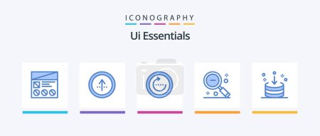 Ilustración de Ui Essentials Blue 5 Icon Pack Including out. magnifier. navigation. ui. reload. Creative Icons Design - Imagen libre de derechos