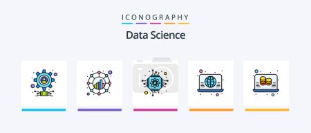 Illustration for Data Science Line Filled 5 Icon Pack Including big data. data. web. cloud. filter. Creative Icons Design - Royalty Free Image