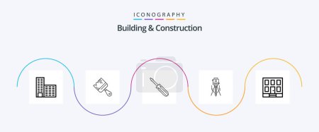 Illustration for Building And Construction Line 5 Icon Pack Including building. level. driver. construction. laser - Royalty Free Image
