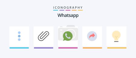 Illustration for Whatsapp Flat 5 Icon Pack Including basic. light. chat. ui. arrow. Creative Icons Design - Royalty Free Image