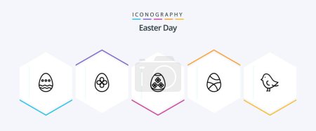 Téléchargez les illustrations : Easter 25 Line icon pack including . nature. celebration. easter. holiday - en licence libre de droit