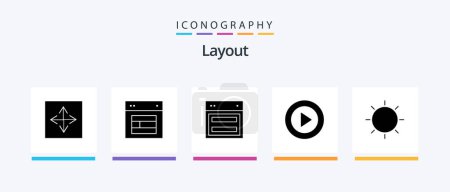 Téléchargez les illustrations : Layout Glyph 5 Icon Pack Including layout. design. web. ux. layout. Creative Icons Design - en licence libre de droit
