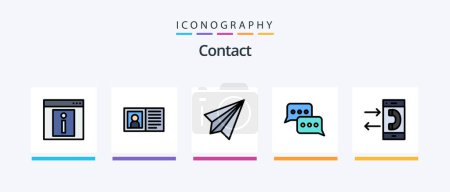 Téléchargez les illustrations : Contact Line Filled 5 Icon Pack Including convo. contact us. mail. contact. contact us. Creative Icons Design - en licence libre de droit