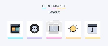 Téléchargez les illustrations : Layout Line Filled 5 Icon Pack Including arrow. angular. section. ux. layout. Creative Icons Design - en licence libre de droit