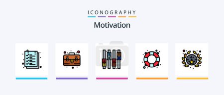 Illustration for Motivation Line Filled 5 Icon Pack Including protection. motivation. climbing. health. success. Creative Icons Design - Royalty Free Image