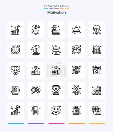Illustration for Creative Motivation 25 OutLine icon pack  Such As great idea. excellent idea. mountain. big idea. growth - Royalty Free Image