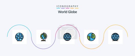 Ilustración de Globe Line Filled Flat 5 Icon Pack Including . world. internet. globe. worldwide - Imagen libre de derechos