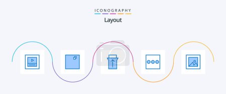 Illustration for Layout Blue 5 Icon Pack Including . list. photo - Royalty Free Image