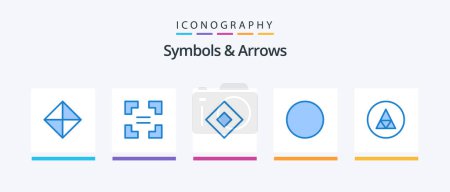 Illustration for Symbols and Arrows Blue 5 Icon Pack Including symbols. sign. soap. rune. round. Creative Icons Design - Royalty Free Image