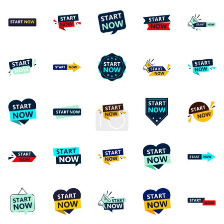 Téléchargez les illustrations : 25 Innovative Typographic Banners for a contemporary call to action - en licence libre de droit
