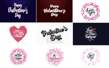 Téléchargez les illustrations : Be My Valentine lettering with a heart design. suitable for use in Valentine's Day cards and invitations - en licence libre de droit