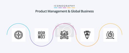 Ilustración de Product Managment And Global Business Line 5 Icon Pack Including filtering. data. product. hacking. growth - Imagen libre de derechos