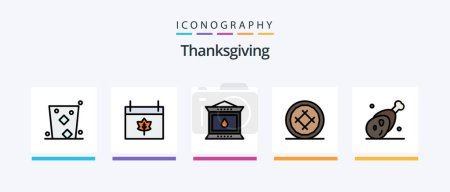 Illustration for Thanks Giving Line Filled 5 Icon Pack Including event. date. bible. calendar. thanksgiving. Creative Icons Design - Royalty Free Image