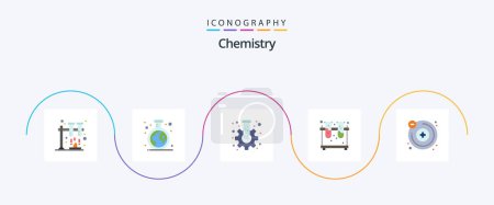 Illustration for Chemistry Flat 5 Icon Pack Including molecule. atoms. flask. tubes. experiment - Royalty Free Image