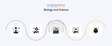 Illustration for Biology Glyph 5 Icon Pack Including tulip. flower. chemistry. science. atom - Royalty Free Image