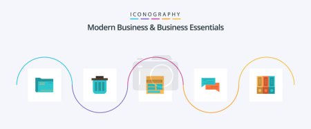 Ilustración de Modern Business And Business Essentials Flat 5 Icon Pack Including corporate. browser. basket. website. dustbin - Imagen libre de derechos