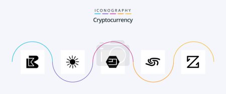 Téléchargez les illustrations : Cryptocurrency Glyph 5 Icon Pack Including coin . crypto . crypto currency. coin - en licence libre de droit