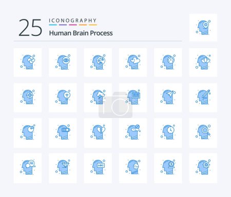 Illustration for Human Brain Process 25 Blue Color icon pack including human. head. balance. feeling. mind - Royalty Free Image