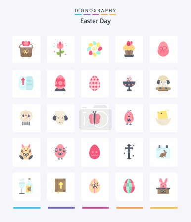 Illustration for Creative Easter 25 Flat icon pack  Such As nature. gift. plant. egg. food - Royalty Free Image