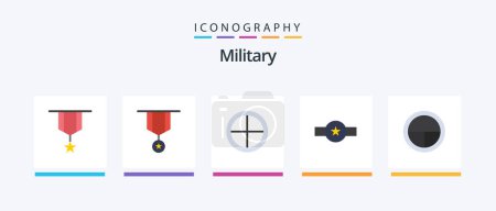 Ilustración de Military Flat 5 Icon Pack Including military. grade. medal. target. military. Creative Icons Design - Imagen libre de derechos