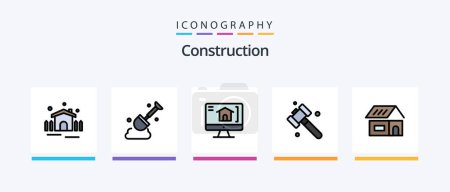 Illustration for Construction Line Filled 5 Icon Pack Including painting. brush. building. house. construction. Creative Icons Design - Royalty Free Image