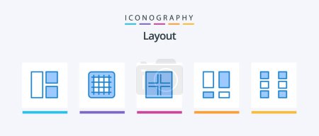 Illustration for Layout Blue 5 Icon Pack Including wireframe. ui. small. layout. layout. Creative Icons Design - Royalty Free Image