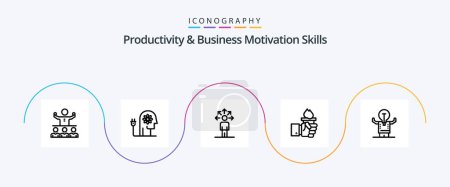 Illustration for Productivity And Business Motivation Skills Line 5 Icon Pack Including leadership. hand. knowledge. business. connection - Royalty Free Image