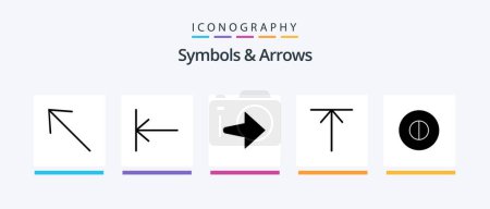 Illustration for Symbols and Arrows Glyph 5 Icon Pack Including . arrow. beliefs. Creative Icons Design - Royalty Free Image