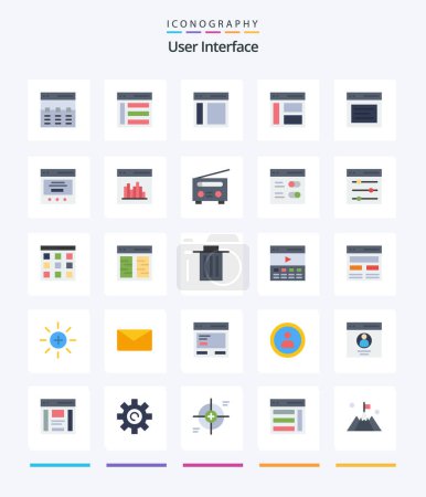 Ilustración de Creative User Interface 25 Flat icon pack  Such As slider. communication. sidebar. user. interface - Imagen libre de derechos