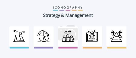 Illustration for Strategy And Management Line 5 Icon Pack Including date. appointment. user. pie chart. statistics. Creative Icons Design - Royalty Free Image