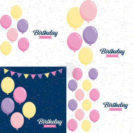 Ilustración de Retro Happy Birthday design with bold. colorful letters and a vintage texture - Imagen libre de derechos