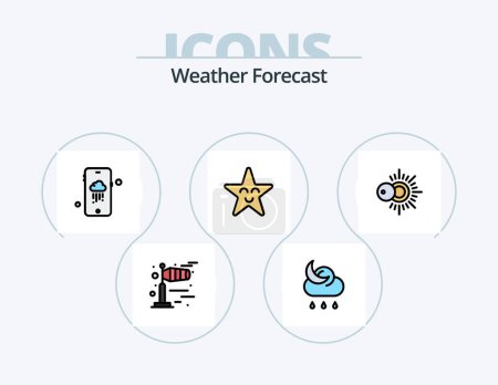 Illustration for Weather Line Filled Icon Pack 5 Icon Design. . . weather. weather. fog - Royalty Free Image