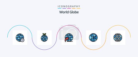 Ilustración de Globe Line Filled Flat 5 Icon Pack Including . globe. globe. global. world - Imagen libre de derechos