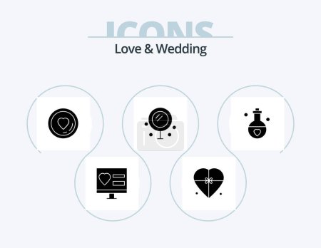 Illustration for Love And Wedding Glyph Icon Pack 5 Icon Design. love. cosmetics. love. lover - Royalty Free Image