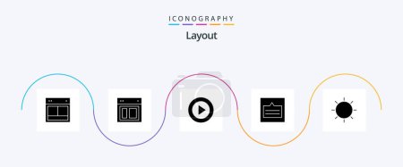 Téléchargez les illustrations : Layout Glyph 5 Icon Pack Including layout. design. ui. wireframe. links - en licence libre de droit