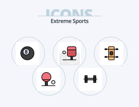 Ilustración de Sport Line Filled Icon Pack 5 Icon Design. . sport. sport - Imagen libre de derechos