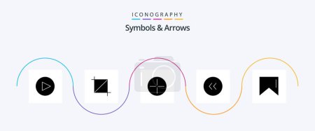 Illustration for Symbols and Arrows Glyph 5 Icon Pack Including . symbols. flag. left - Royalty Free Image