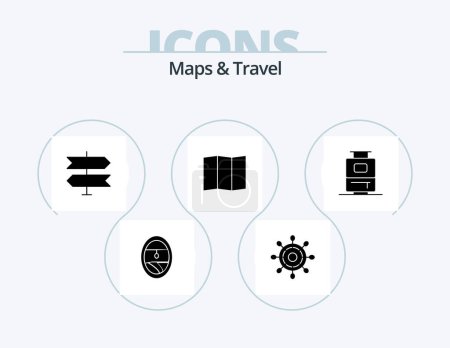 Illustration for Maps and Travel Glyph Icon Pack 5 Icon Design. . pointer. . travel - Royalty Free Image