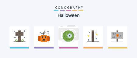 Illustration for Halloween Flat 5 Icon Pack Including holidays. day. hallows. celebration. night. Creative Icons Design - Royalty Free Image