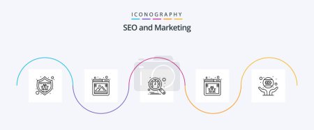 Illustration for Seo Line 5 Icon Pack Including marketing. business. dashboard. web. bug - Royalty Free Image