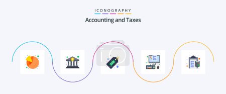 Illustration for Taxes Flat 5 Icon Pack Including percent. invoice. cash. devices. money - Royalty Free Image