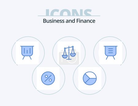 Ilustración de Finance Blue Icon Pack 5 Icon Design. delete. libra. finance. finance. balance - Imagen libre de derechos