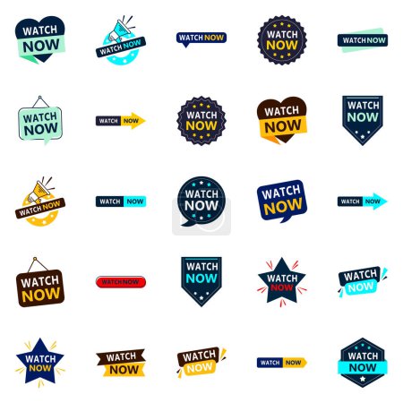 Ilustración de 25 Creative Watch Now Banners to Help You Stand Out - Imagen libre de derechos