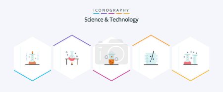 Illustration for Science And Technology 25 Flat icon pack including . . science. laboratory. chemical industry - Royalty Free Image