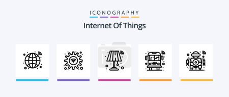 Illustration for Internet Of Things Line 5 Icon Pack Including device. shopping. transport. retail. wifi. Creative Icons Design - Royalty Free Image